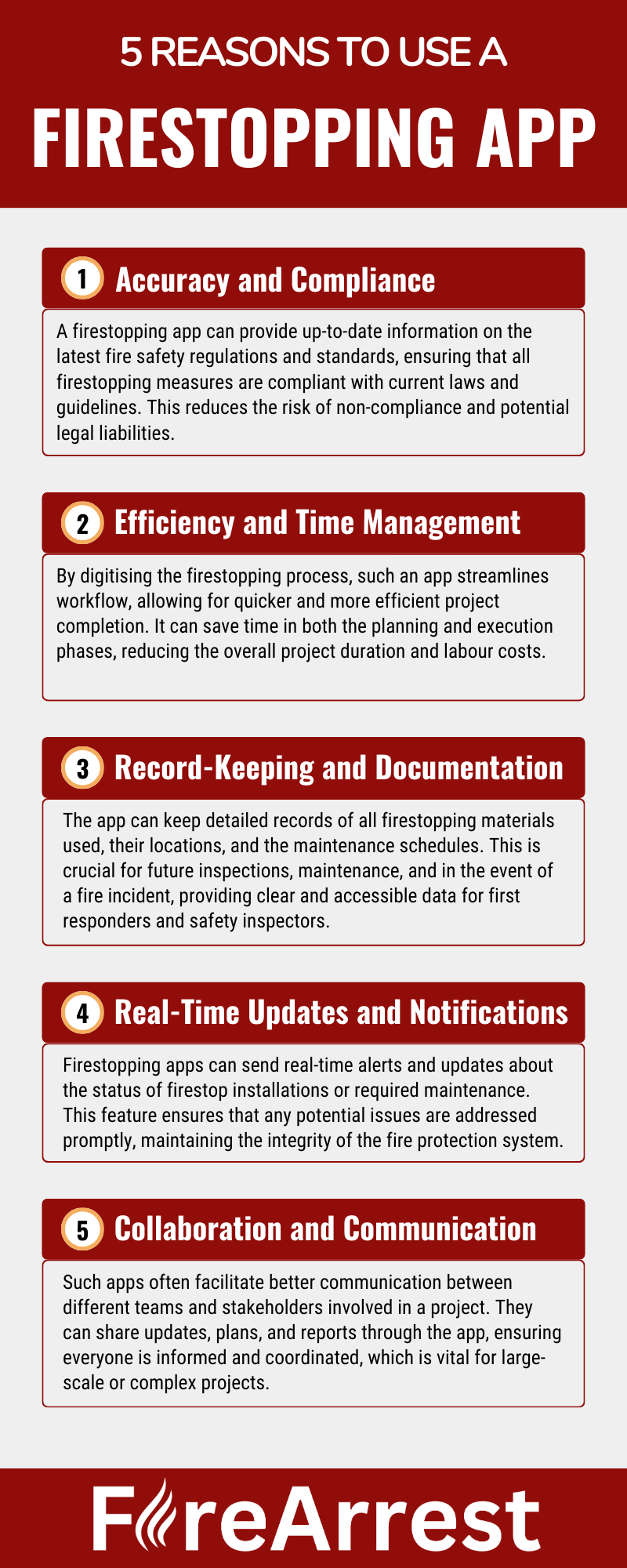 5 Reasons You Should Use a Firestopping App Infographic