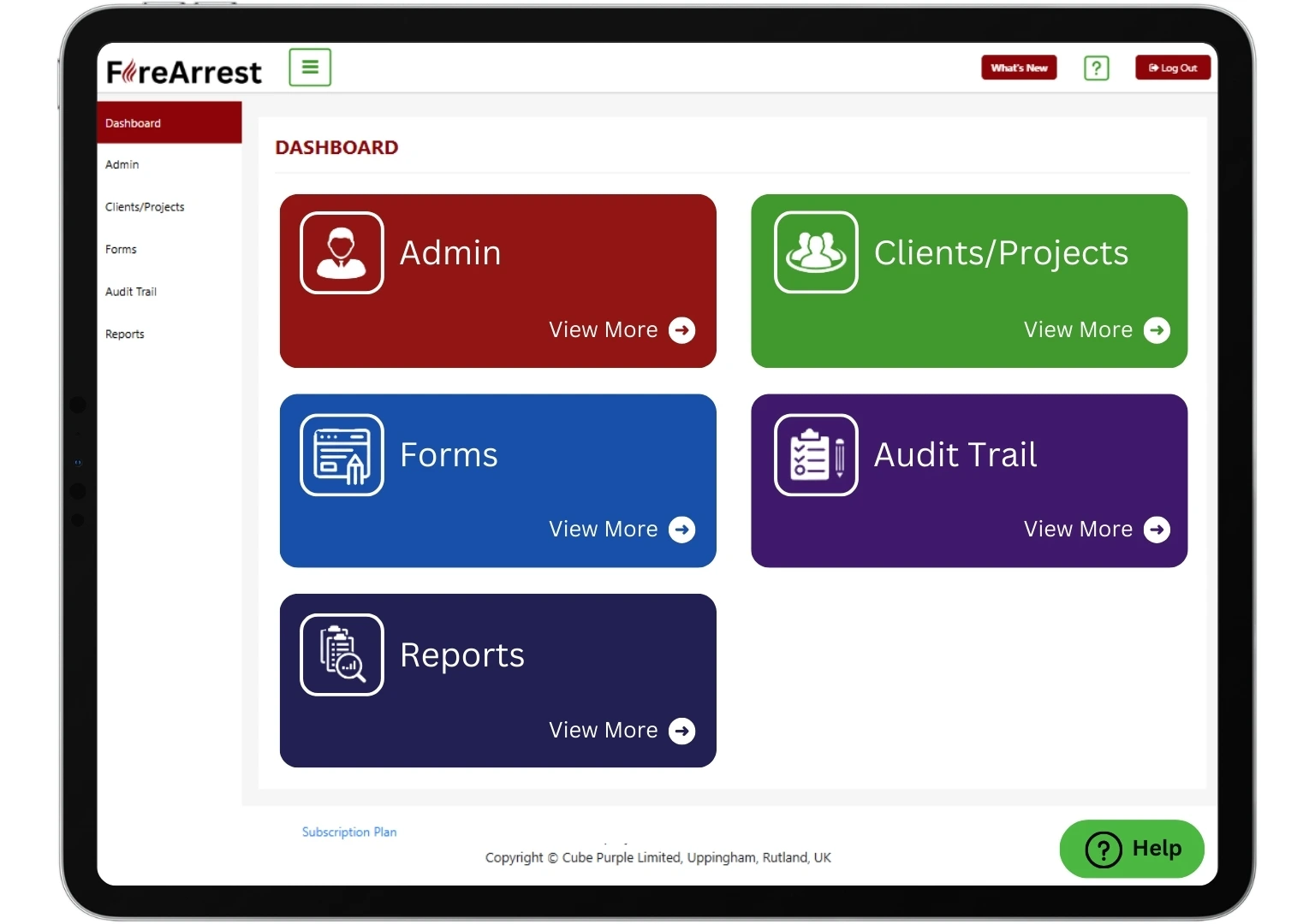 FireArrest Dashboard - Passive Fire Protection Software