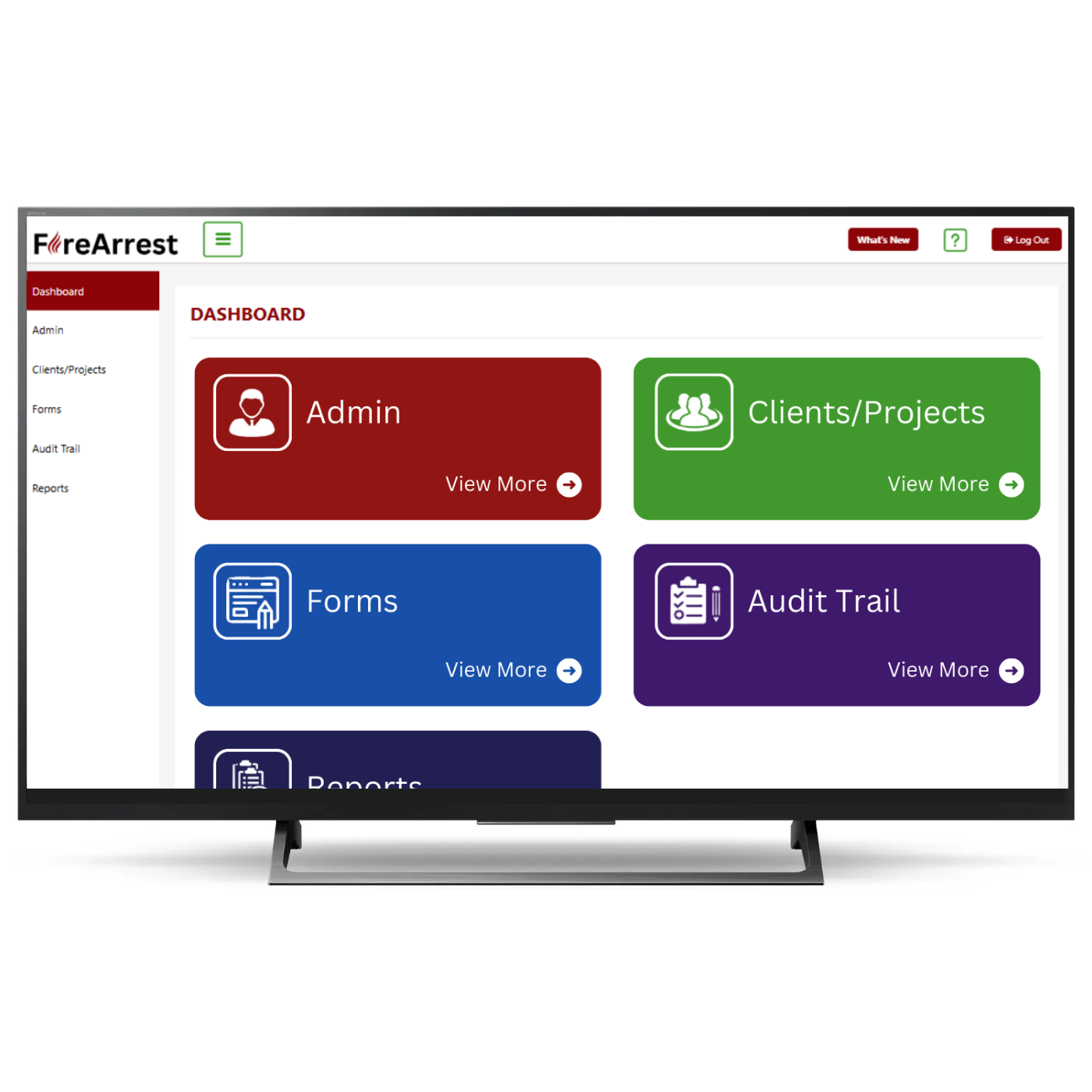 FireArrest Dashboard TV - Passive Fire Protection Software