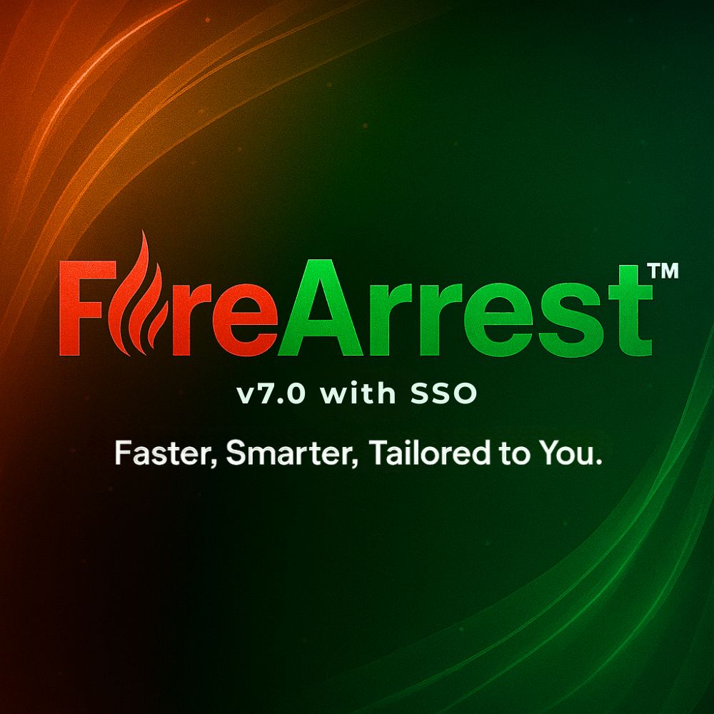 FireArrest v7.0 with SSO – fire protection software update featuring Single Sign-On for faster compliance